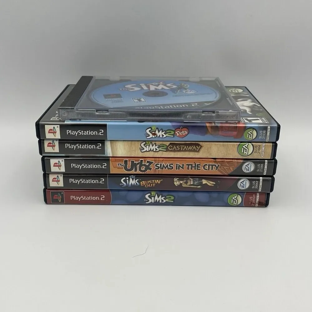 Sims 2 Castaway Pets Urbz In The City Bustin Out BUNDLE SET - Sony PlayStation 2